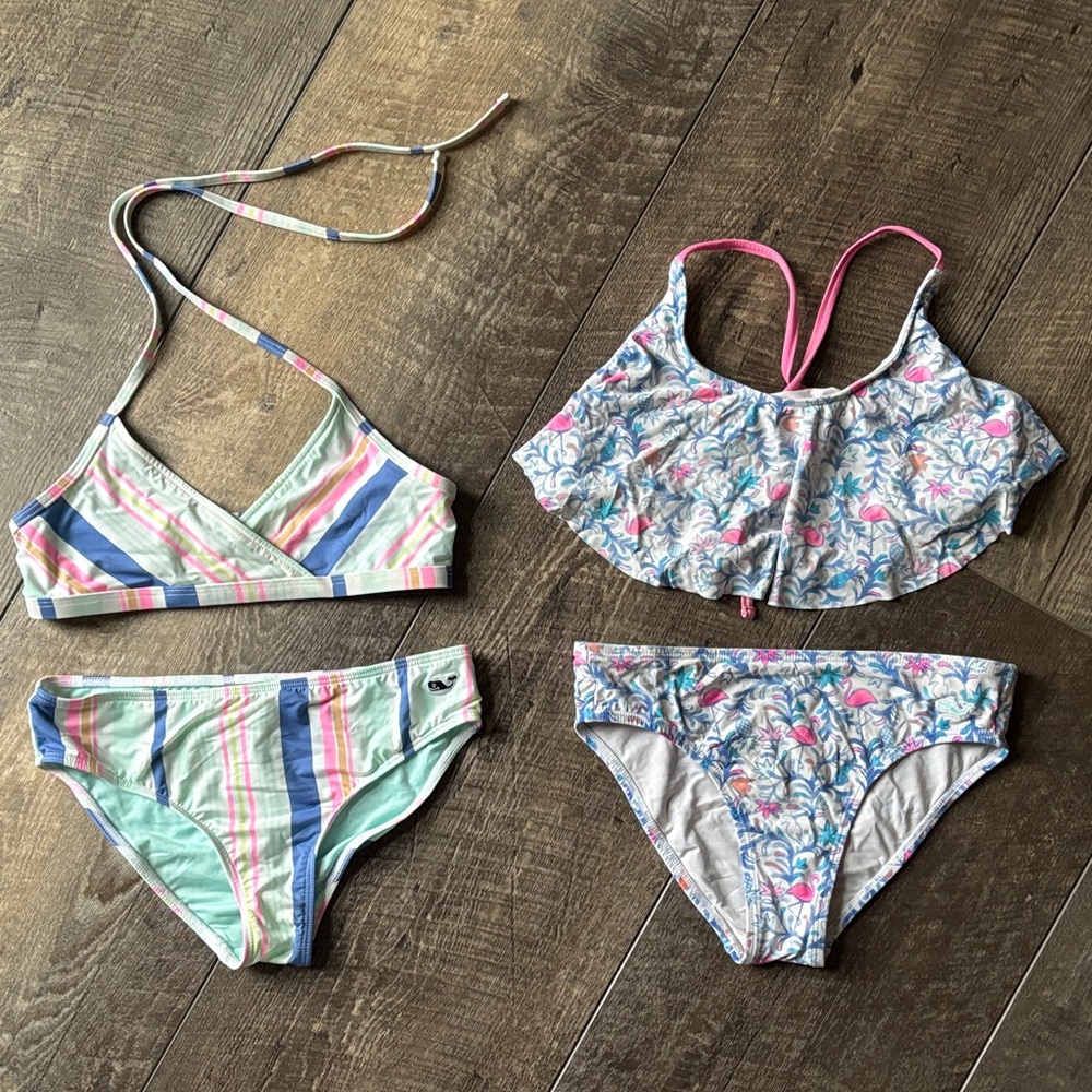 Vineyard Vines Striped and Floral Bikini Sets size 7/8